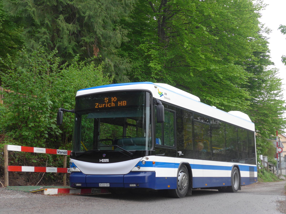 (192'304) - AHW Horgen - ZH 222'167 - Scania/Hess (ex ZVB Zug Nr. 140) am 3. Mai 2018 beim Bahnhof Uetliberg