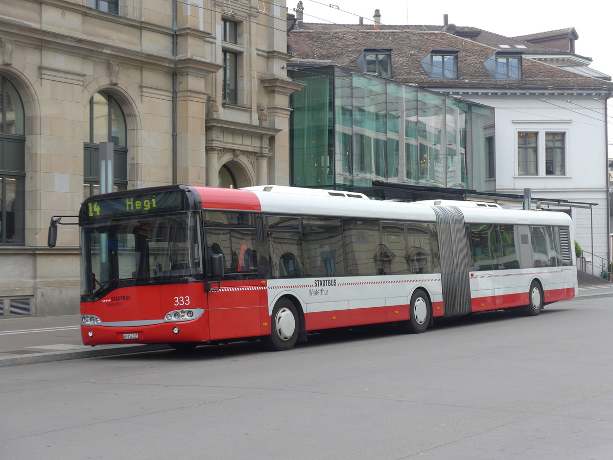 (192'319) - SW Winterthur - Nr. 333/ZH 719'333 - Solaris am 5. Mai 2018 beim Hauptbahnhof Winterthur