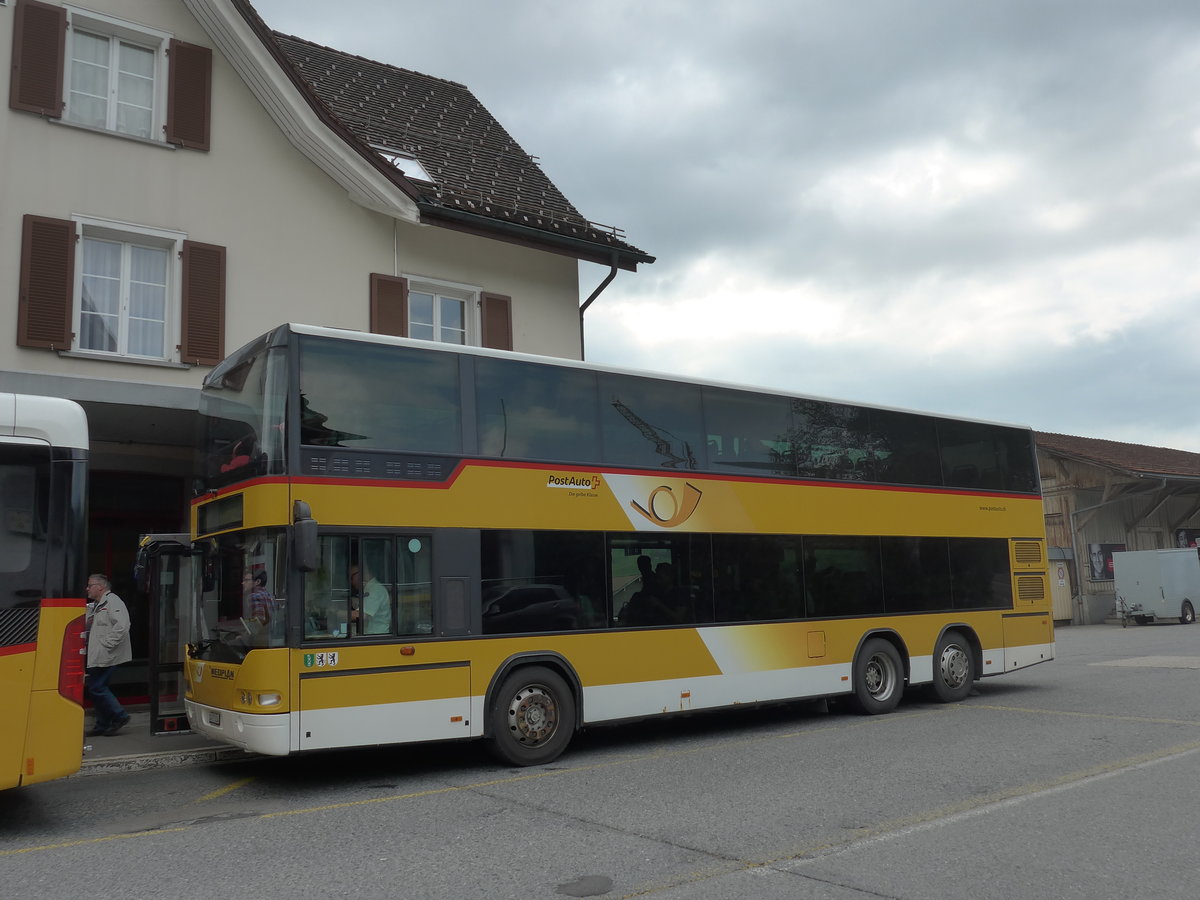 (192'754) - PostAuto Ostschweiz - SG 273'224 - Neoplan (ex AR 35'834; ex PostAuto Nordschweiz; ex P 27'804) am 5. Mai 2018 beim Bahnhof Nesslau-Neu St. Johann
