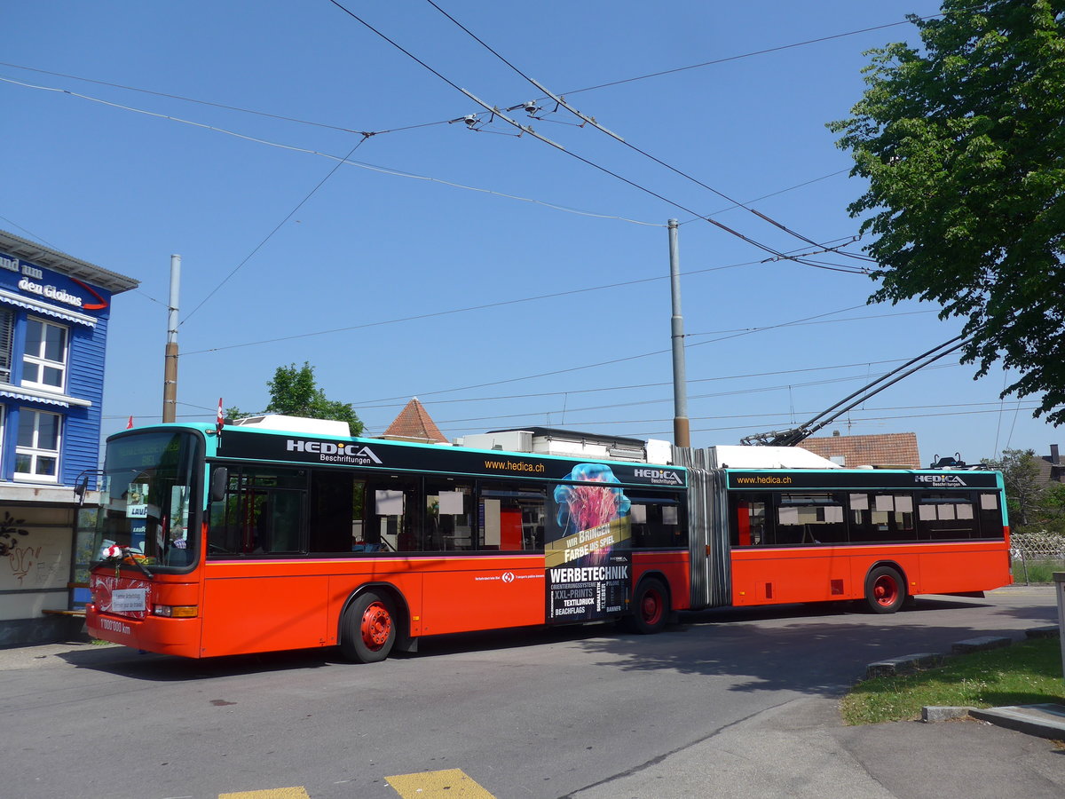 (192'885) - VB Biel - Nr. 84 - NAW/Hess Gelenktrolleybus am 6. Mai 2018 beim Bahnhof Nidau