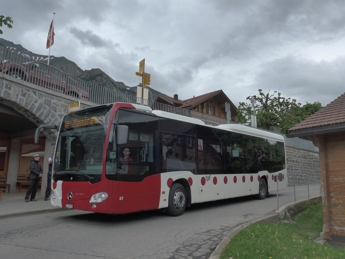 (193'271) - TPF Fribourg - Nr. 83/FR 300'382 - Mercedes am 21. Mai 2018 beim Bahnhof Chteau-d'Oex