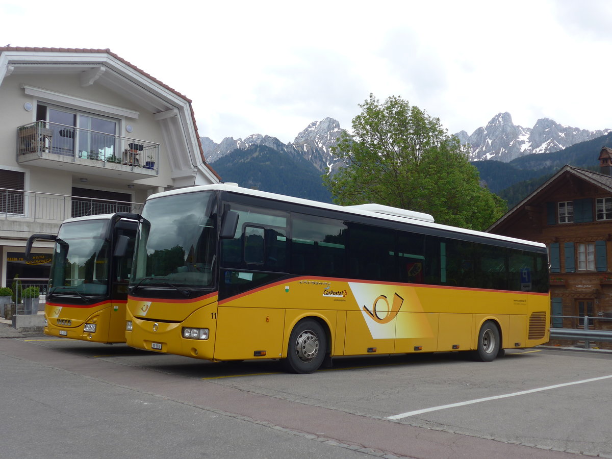 (193'283) - MOB Montreux - Nr. 11/VD 1070 - Irisbus am 21. Mai 2018 beim Bahnhof Chteau-d'Oex