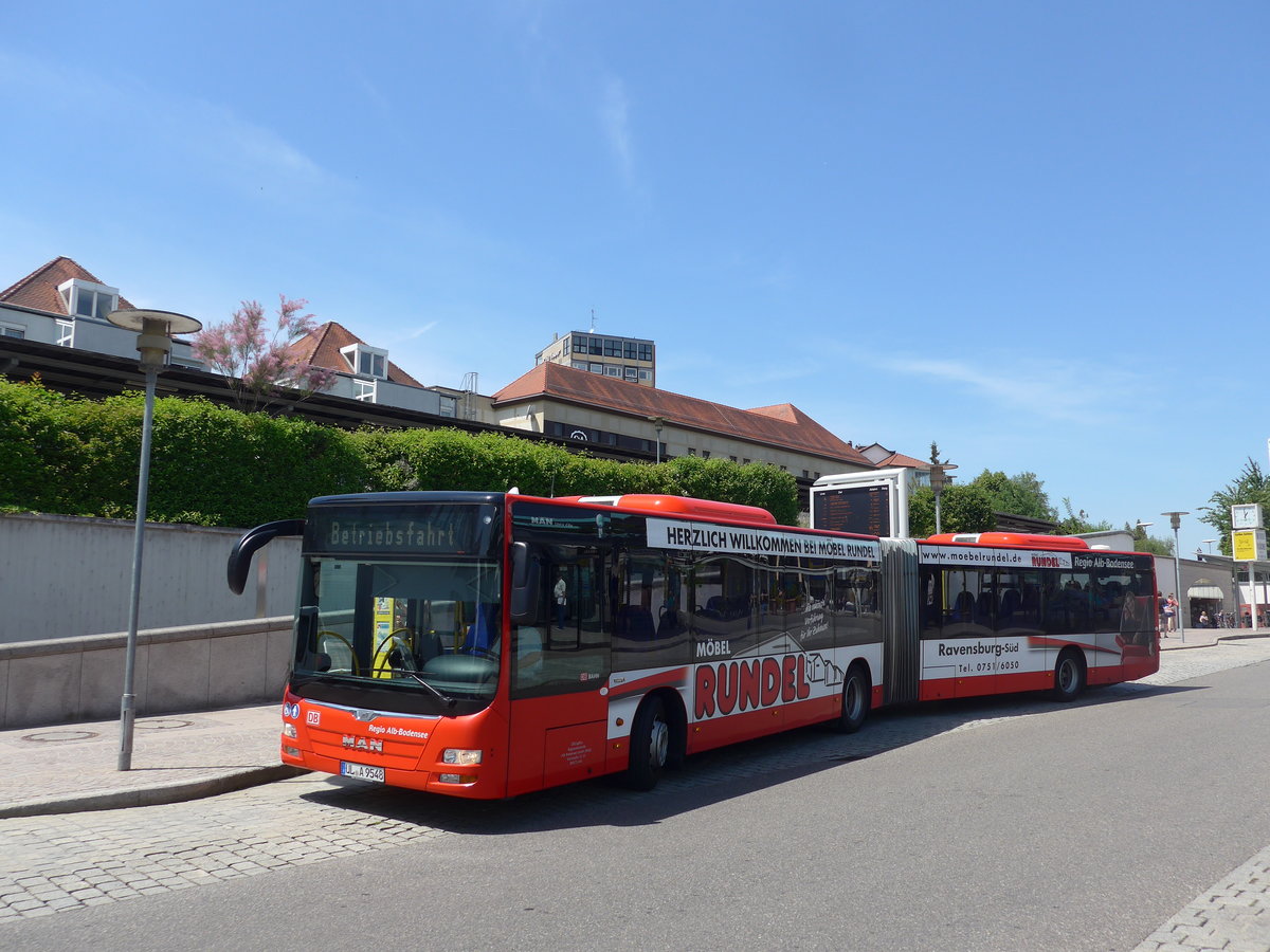 (193'552) - RAB Ulm - UL-A 9548 - MAN am 26. Mai 2018 beim Hafenbahnhof Friedrichshafen