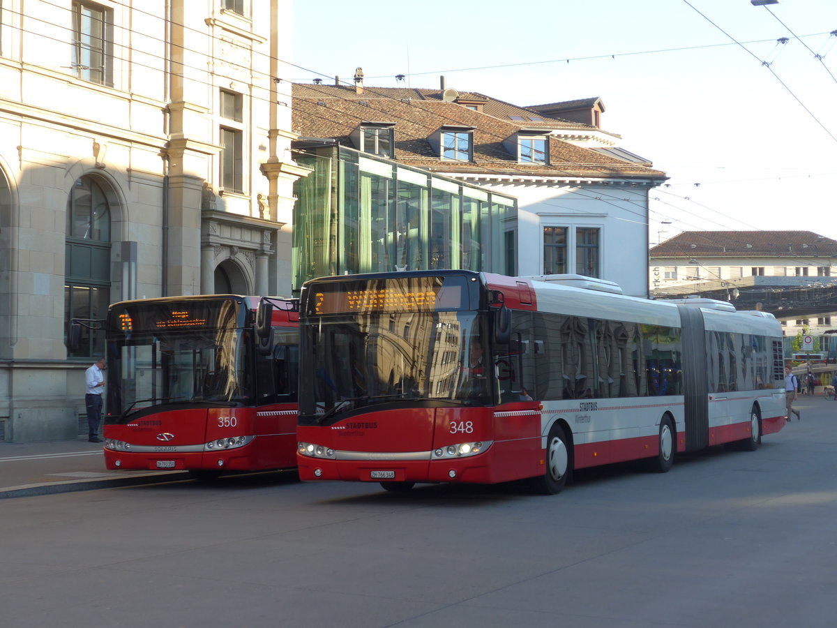 (194'280) - SW Winterthur - Nr. 348/ZH 766'348 - Solaris am 18. Juni 2018 beim Hauptbahnhof Winterthur
