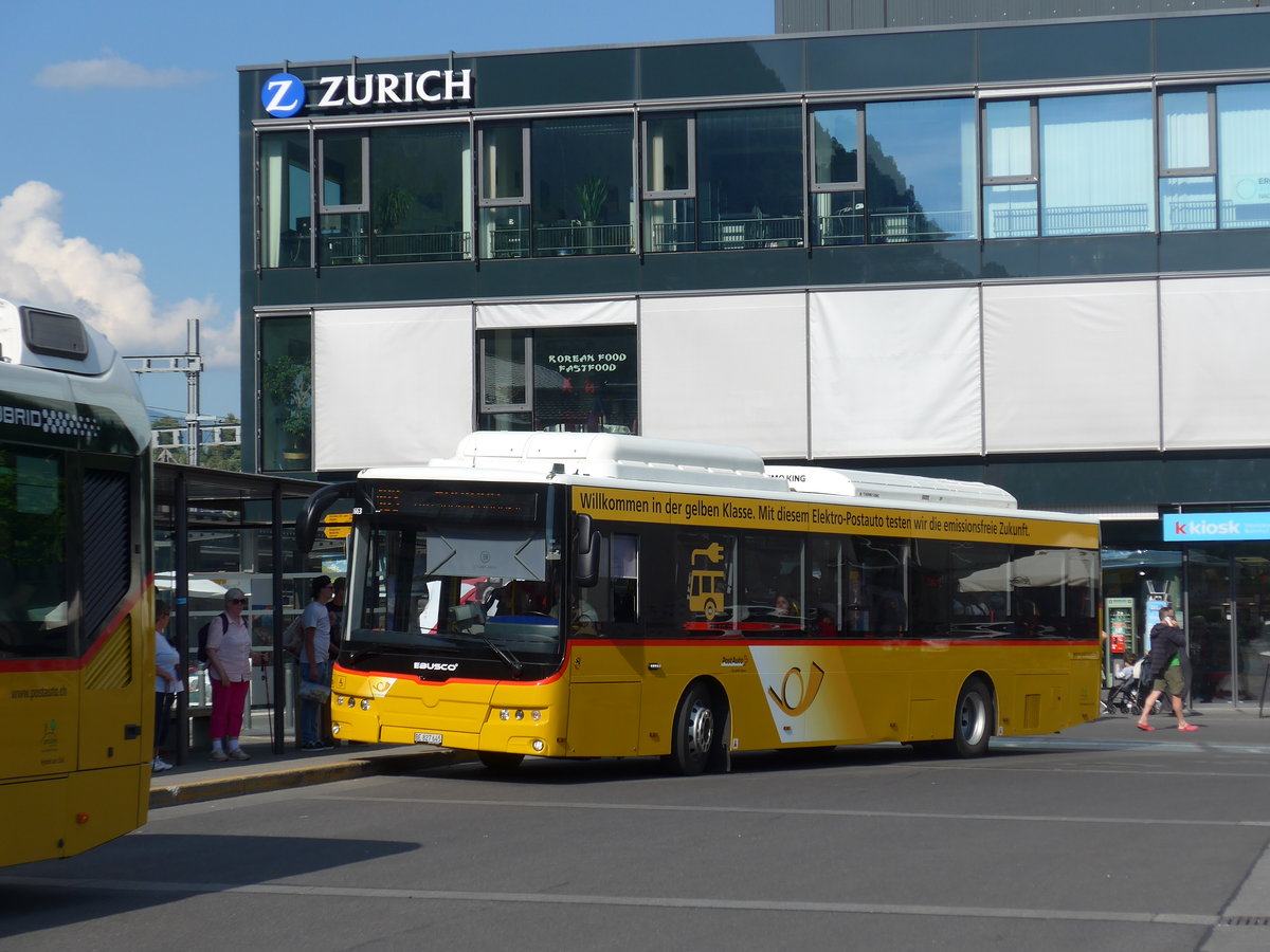 (194'287) - PostAuto Bern - BE 827'645 - Ebusco am 23. Juni 2018 beim Bahnhof Interlaken Ost
