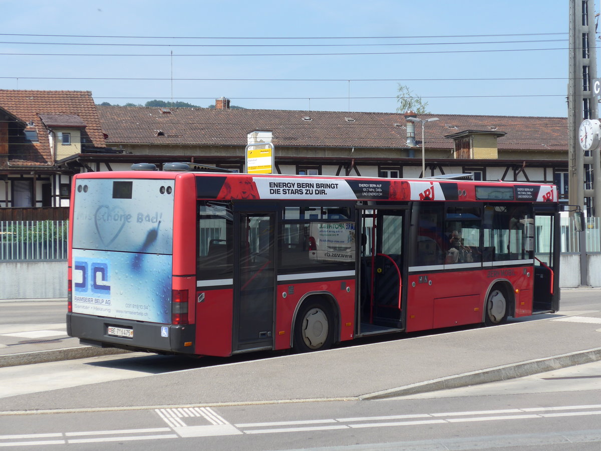 (194'503) - Bernmobil, Bern - Nr. 475/BE 716'475 - MAN/Gppel (ex Peyer, Niederwangen Nr. 75) am 2. Juli 2018 beim Bahnhof Mnsingen