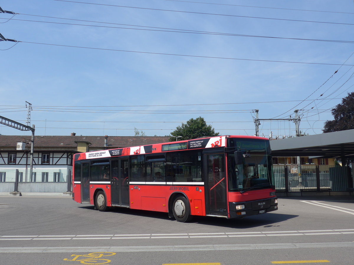 (194'506) - Bernmobil, Bern - Nr. 475/BE 716'475 - MAN/Gppel (ex Peyer, Niederwangen Nr. 75) am 2. Juli 2018 beim Bahnhof Mnsingen