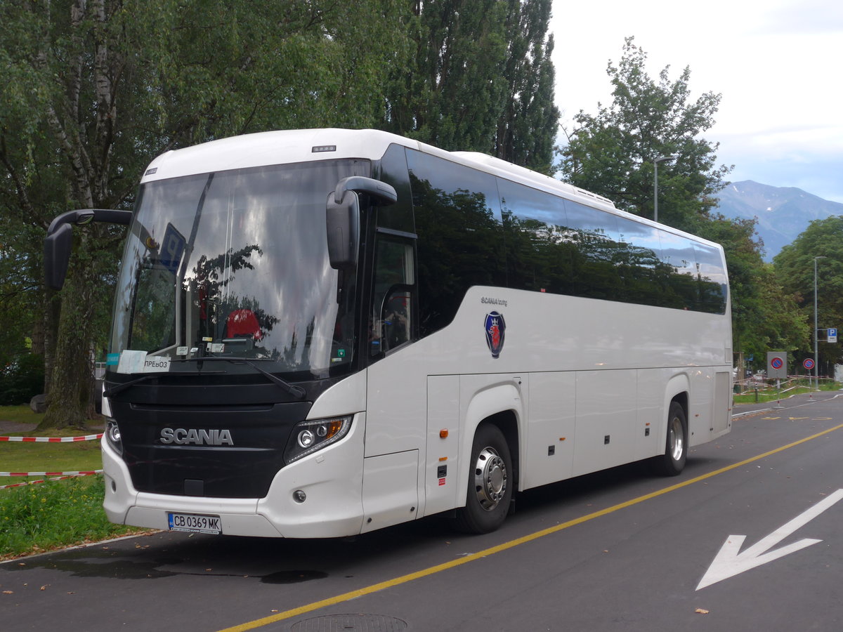 (194'511) - Aus Bulgarien; ??? - CB 0369 MK - Scania/Higer am 2. Juli 2018 in Thun, Lachen