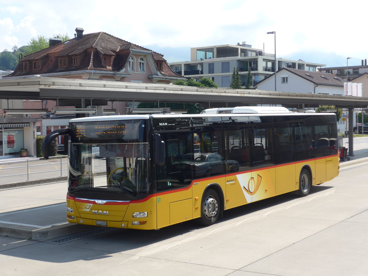 (194'557) - PostAuto Ostschweiz - SG 436'003 - MAN am 7. Juli 2018 beim Bahnhof Uznach