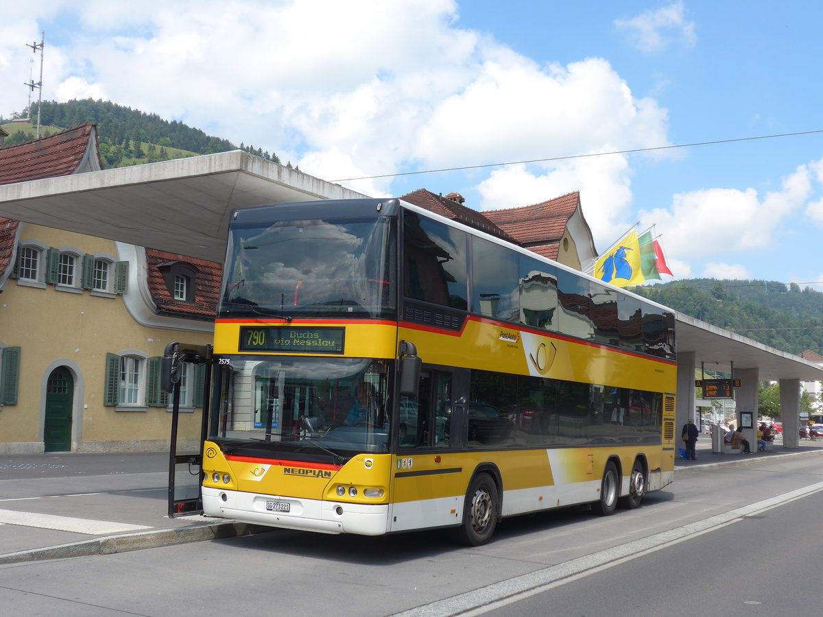 (194'573) - PostAuto Ostschweiz - SG 273'221 - Neoplan (ex AR 14'839; ex P 27'017) am 7. Juli 2018 beim Bahnhof Wattwil