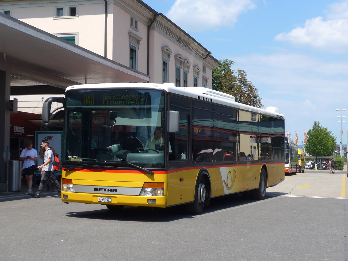 (194'633) - PostAuto Ostschweiz - SG 284'017 - Setra am 7. Juli 2018 beim Bahnhof Frauenfeld