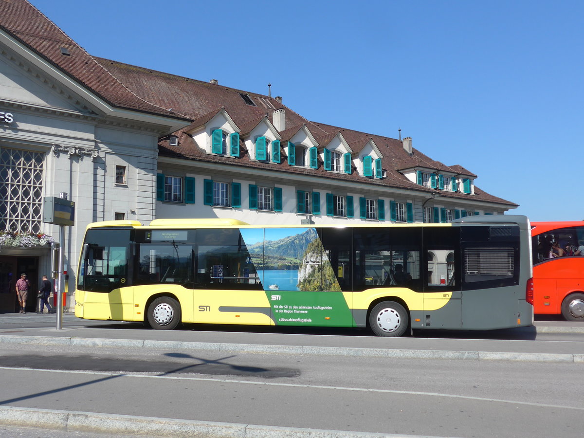 (194'654) - STI Thun - Nr. 178/BE 752'178 - Mercedes am 9. Juli 2018 beim Bahnhof Thun