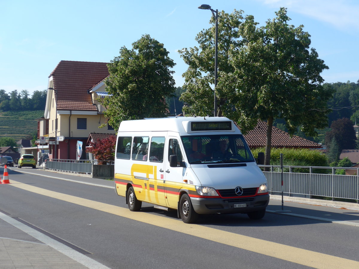 (194'745) - STI Thun - Nr. 1/BE 300'401 - Mercedes am 9. Juli 2018 beim Bahnhof Spiez
