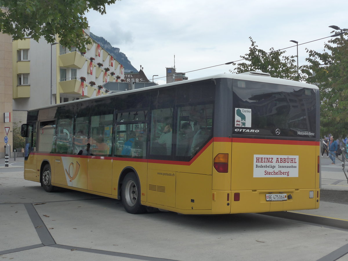 (194'956) - PostAuto Bern - BE 475'064 - Mercedes (ex BE 700'282; ex Schmocker, Stechelberg Nr. 3) am 21. Juli 2018 beim Bahnhof Interlaken West