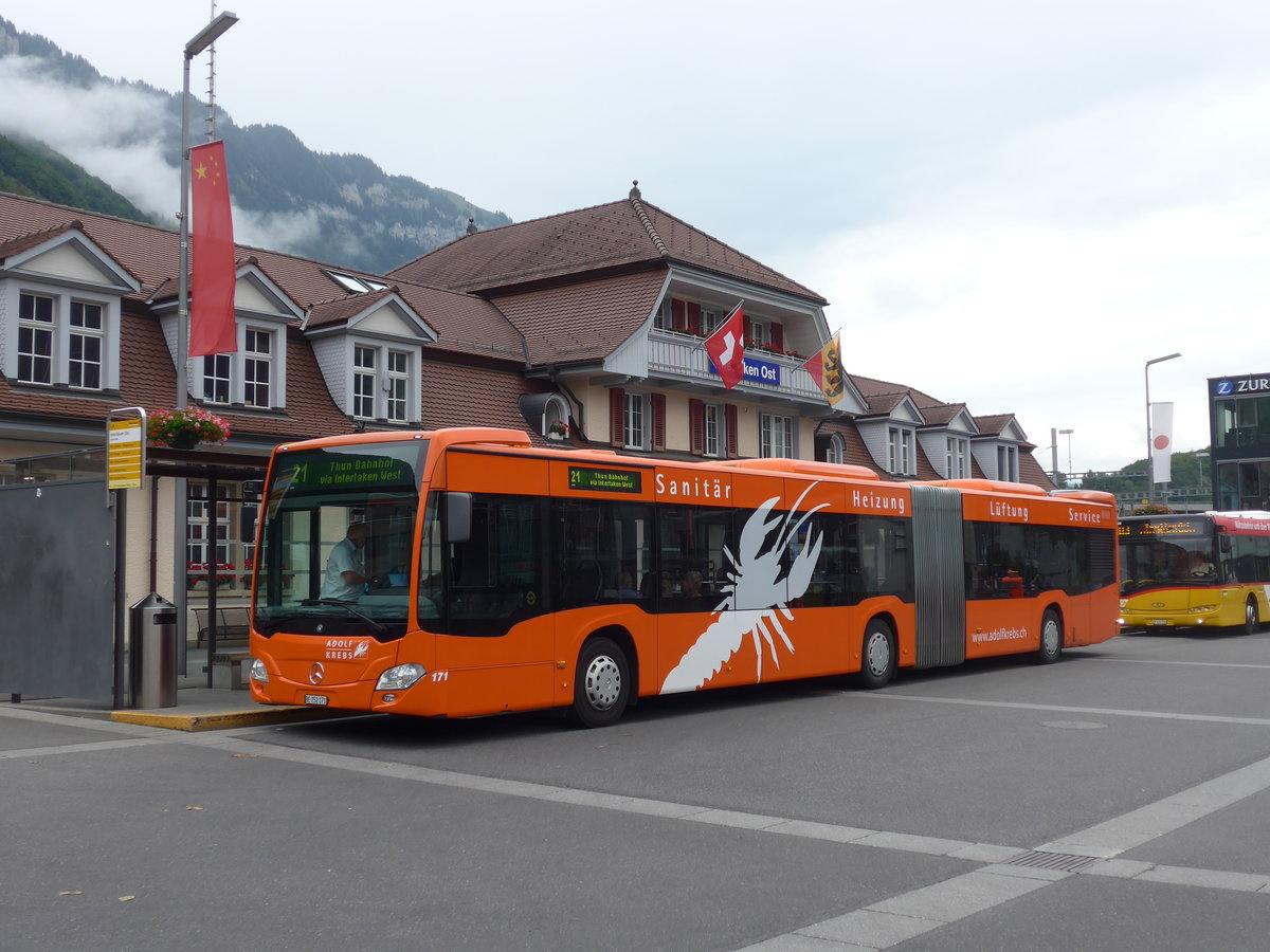 (194'961) - STI Thun - Nr. 171/BE 752'171 - Mercedes am 21. Juli 2018 beim Bahnhof Interlaken Ost