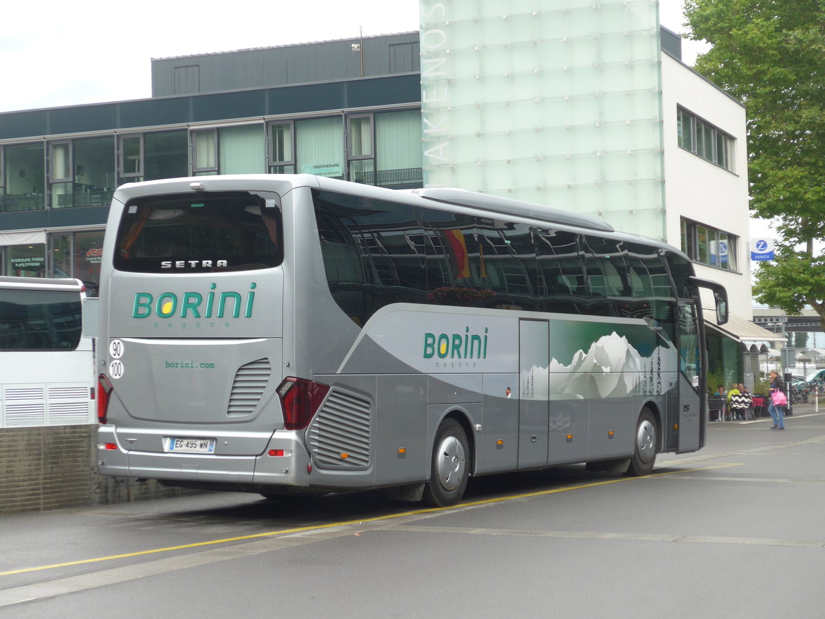 (195'018) - Aus Frankreich: Borini, Megve - EG 495 WN - Setra am 21. Juli 2018 beim Bahnhof Interlaken Ost