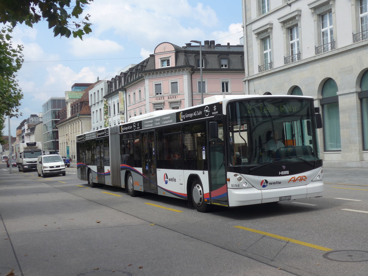(195'081) - AAR bus+bahn, Aarau - Nr. 167/AG 435'167 - Scania/Hess am 23. Juli 2018 beim Bahnhof Aarau
