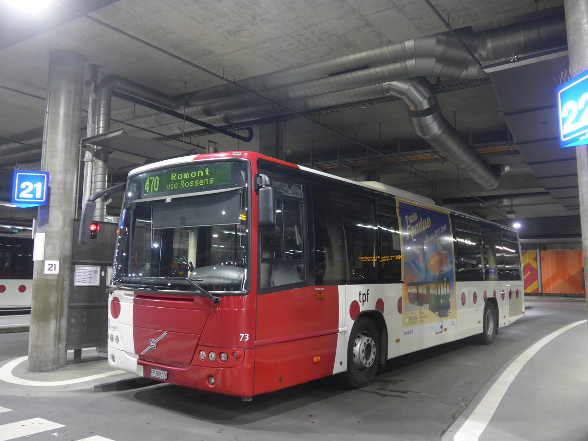 (195'363) - TPF Fribourg - Nr. 73/FR 300'279 - Volvo am 31. Juli 2018 in Fribourg, Busbahnhof