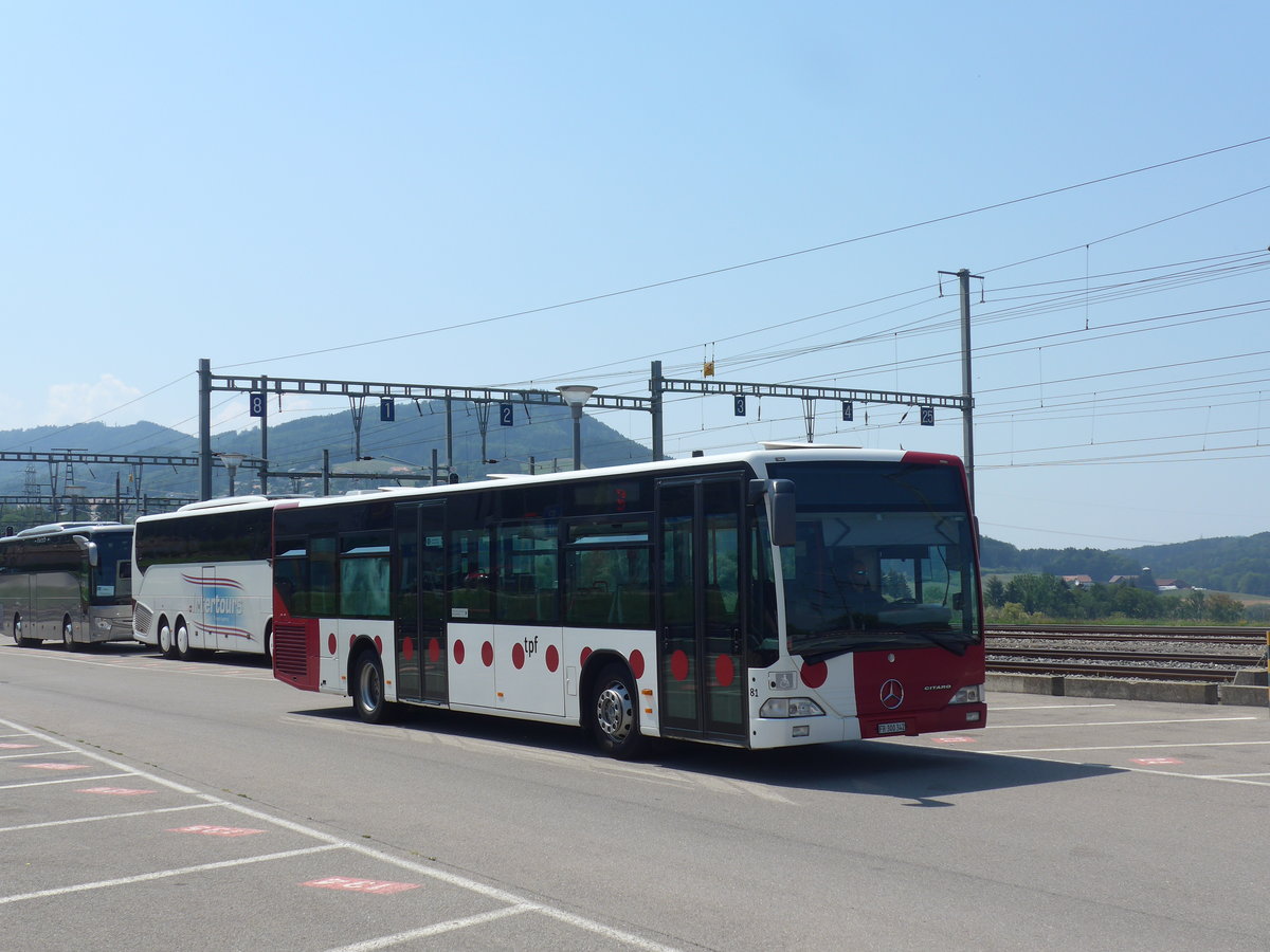 (195'564) - TPF Fribourg - Nr. 81/FR 300'300'342 - Mercedes am 5. August 2018 beim Bahnhof Palzieux