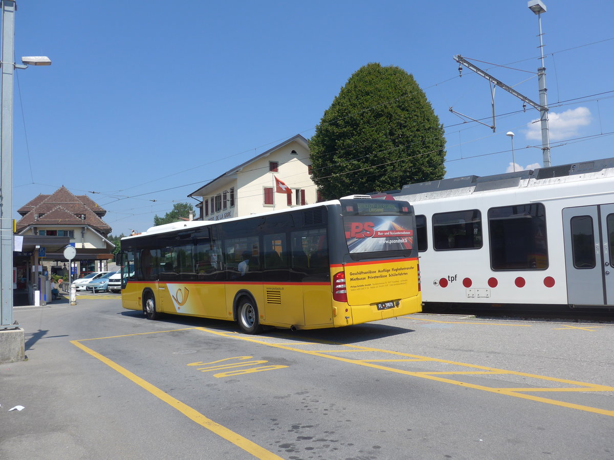 (195'597) - Aus Liechtenstein: Schdler, Triesenberg - Nr. 70/FL 39'870 - Mercedes (ex PostAuto Ostschweiz Nr. 6) am 5. August 2018 beim Bahnhof Palzieux