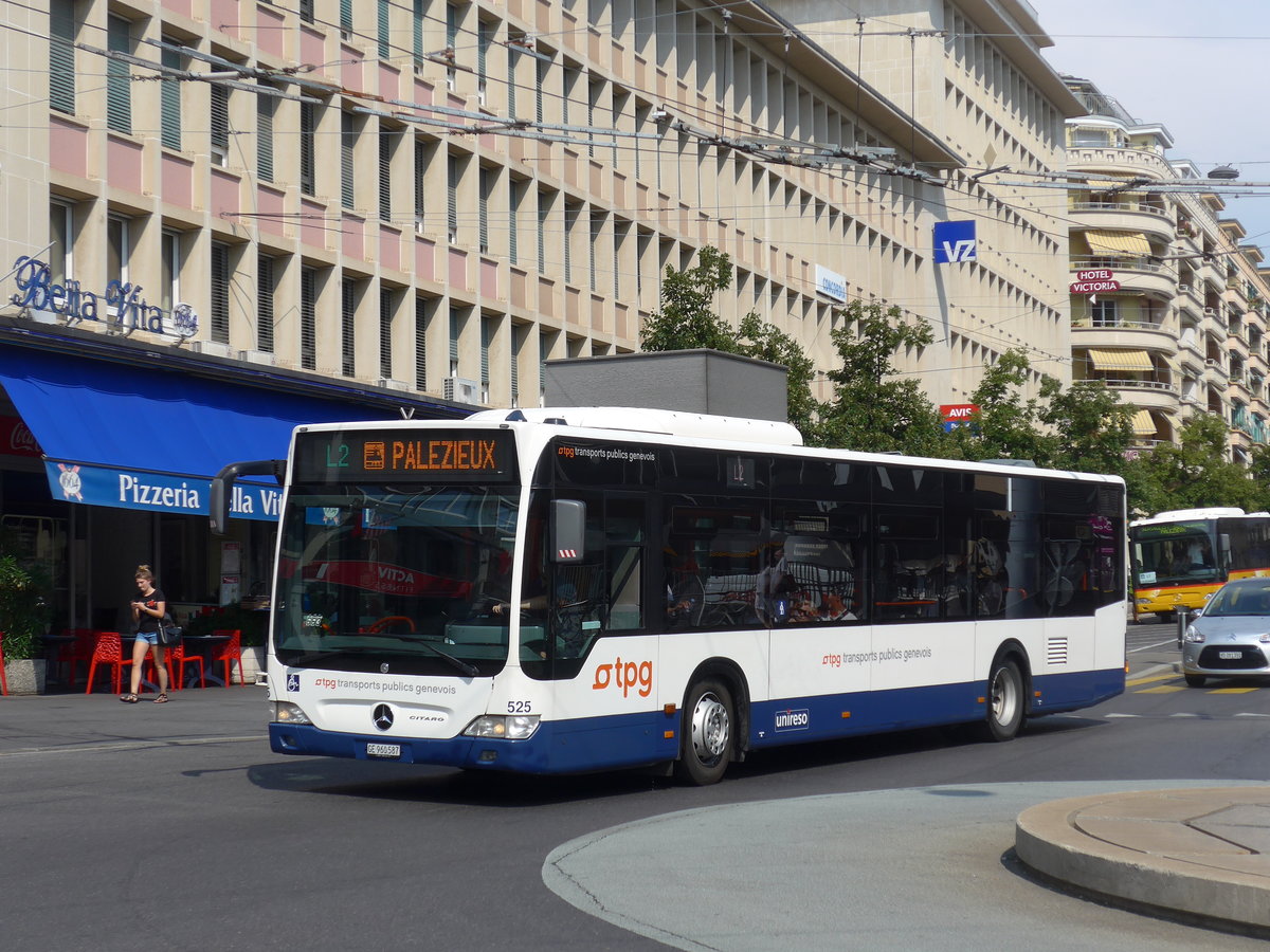 (195'763) - TPF Fribourg (TPG 525) - Nr. 663/GE 960'587 - Mercedes am 6. August 2018 beim Bahnhof Lausanne