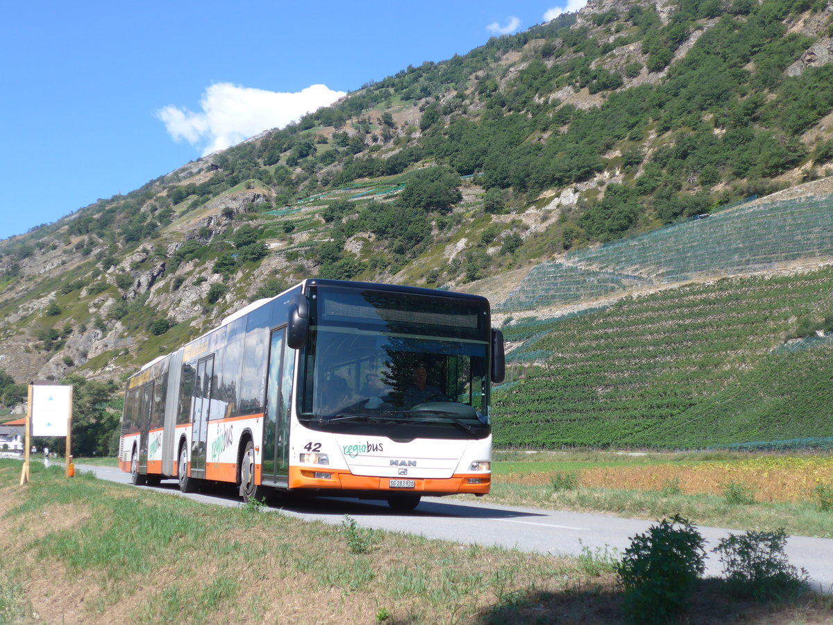 (196'054) - Regiobus, Gossau - Nr. 42/SG 283'920 - MAN am 19. August 2018 in Gampel, Open-Air