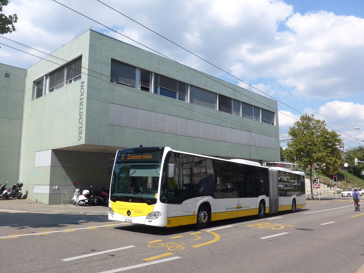 (196'132) - VBSH Schaffhausen - Nr. 17/SH 38'017 - Mercedes am 20. August 2018 beim Bahnhof Schaffhausen