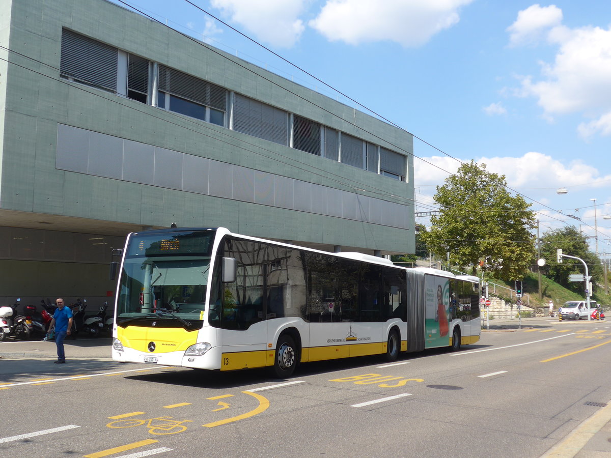 (196'151) - VBSH Schaffhausen - Nr. 13/SH 38'013 - Mercedes am 20. August 2018 beim Bahnhof Schaffhausen
