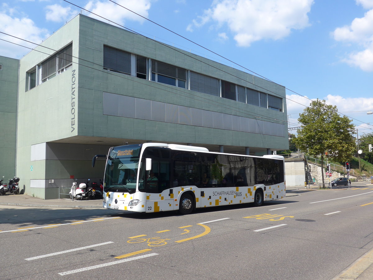 (196'153) - SB Schaffhausen - Nr. 22/SH 54'322 - Mercedes am 20. August 2018 beim Bahnhof Schaffhausen