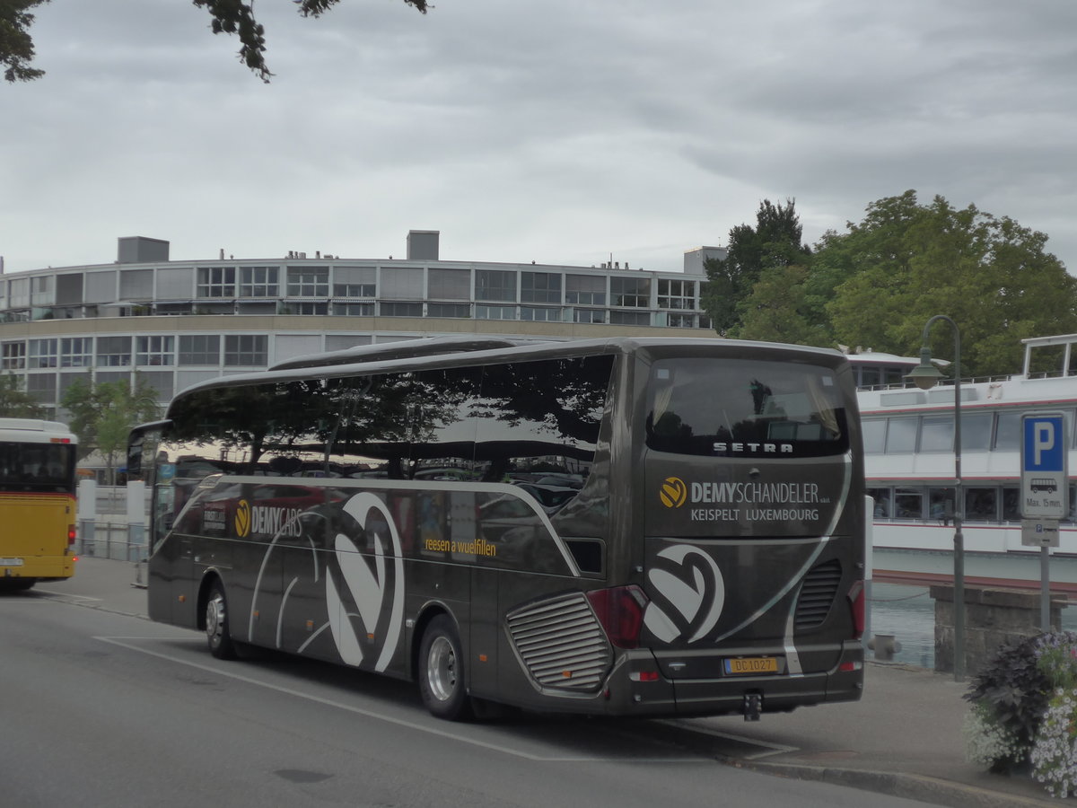 (196'200) - Aus Luxemburg: Demy Cars, Keispelt - DC 1027 - Setra am 25. August 2018 bei der Schifflndte Thun