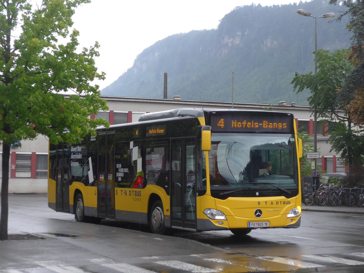 (196'278) - Stadtbus, Feldkirch - FK BUS 18 - Mercedes am 1. September 2018 beim Bahnhof Feldkirch