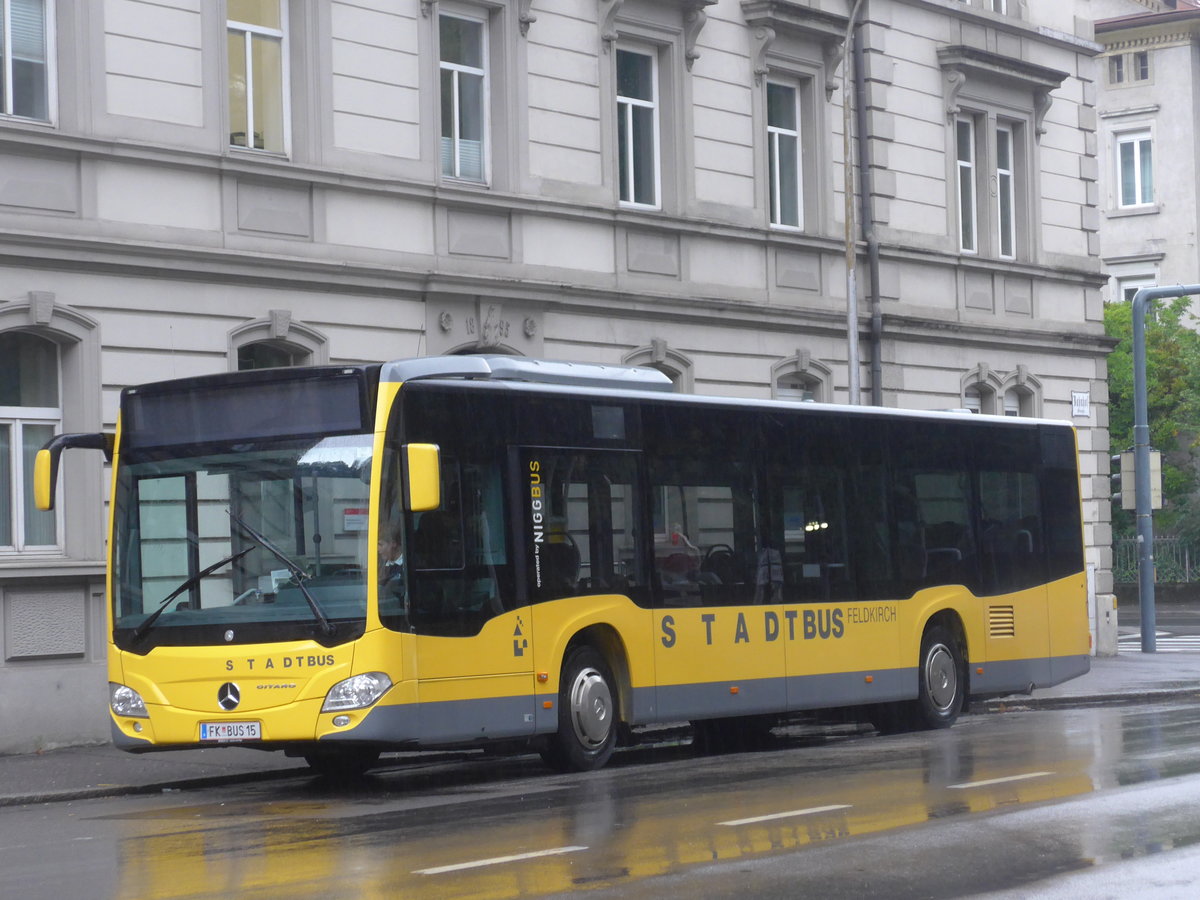 (196'281) - Stadtbus, Feldkirch - FK BUS 15 - Mercedes am 1. September 2018 beim Bahnhof Feldkirch