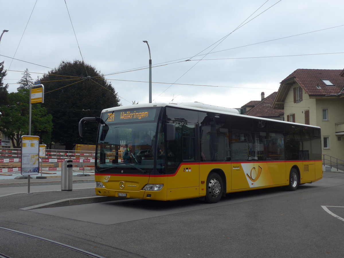 (196'369) - PostAuto Bern - Nr. 536/BE 734'536 - Mercedes am 2. September 2018 beim Bahnhof Worb Dorf