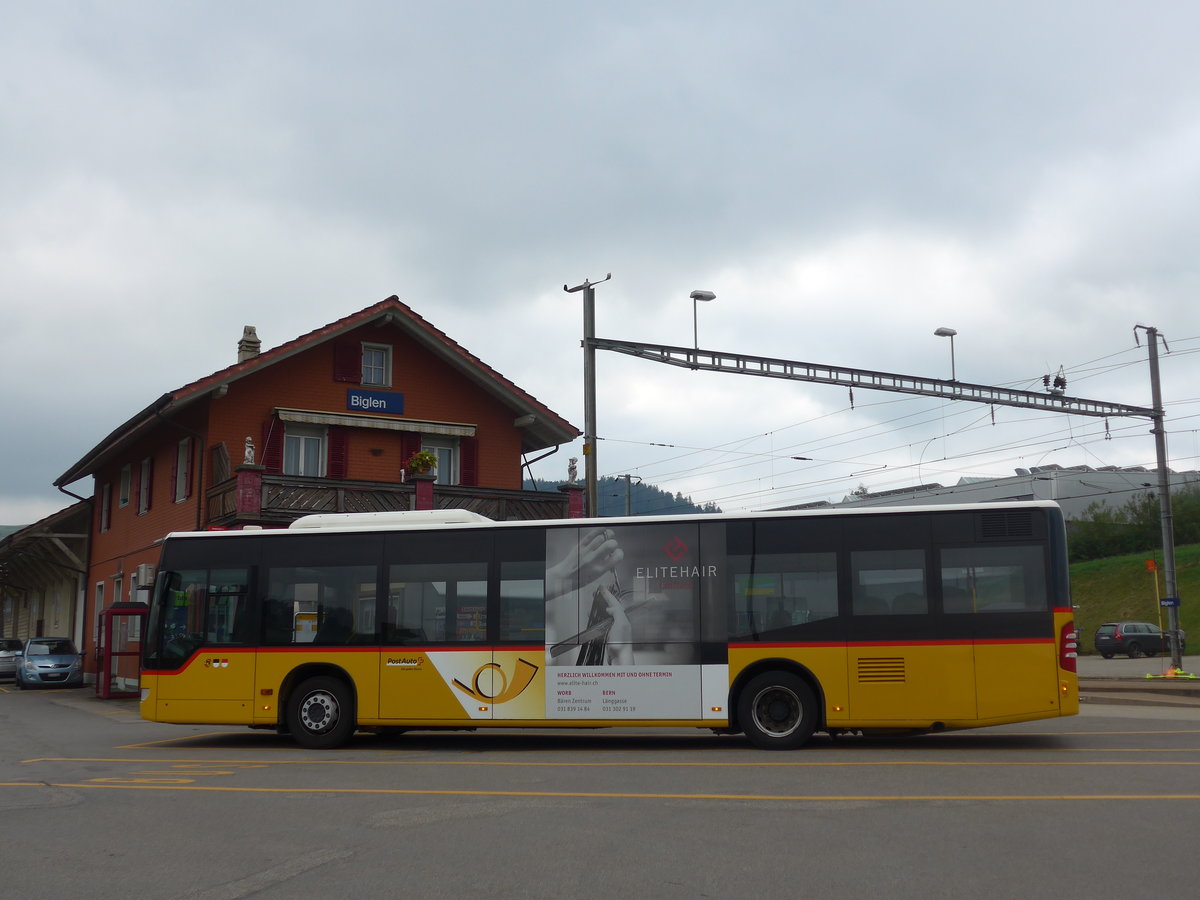 (196'371) - PostAuto Bern - Nr. 535/BE 734'535 - Mercedes am 2. September 2018 beim Bahnhof Biglen