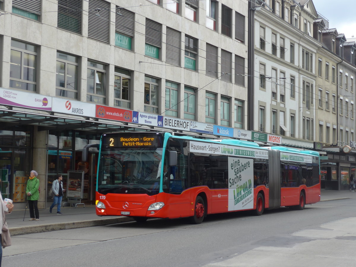 (196'502) - VB Biel - Nr. 170/BE 821'170 - Mercedes am 3. September 2018 in Biel, Guisanplatz