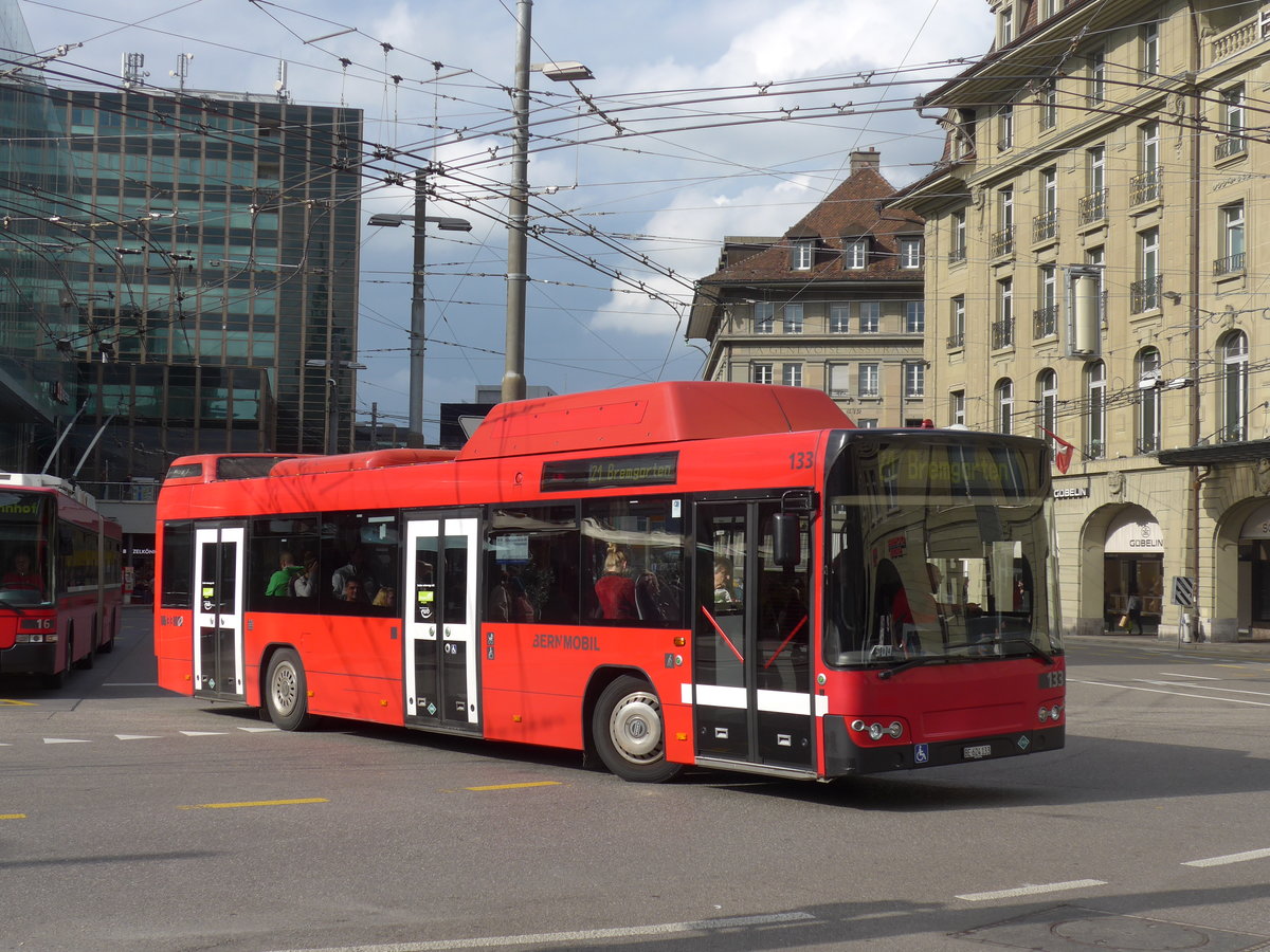 (196'568) - Bernmobil, Bern - Nr. 133/BE 624'133 - Volvo am 3. September 2018 beim Bahnhof Bern