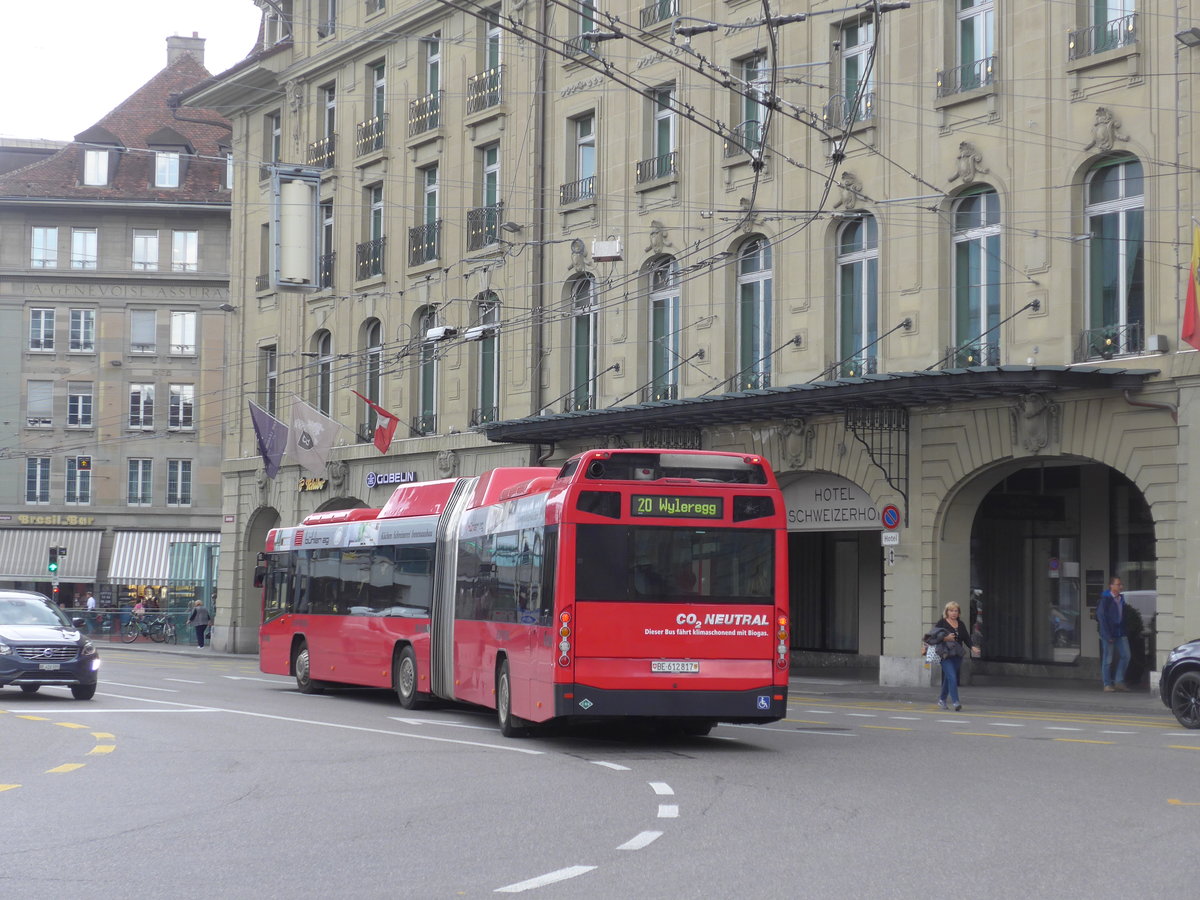 (196'587) - Bernmobil, Bern - Nr. 817/BE 612'817 - Volvo am 3. September 2018 beim Bahnhof Bern