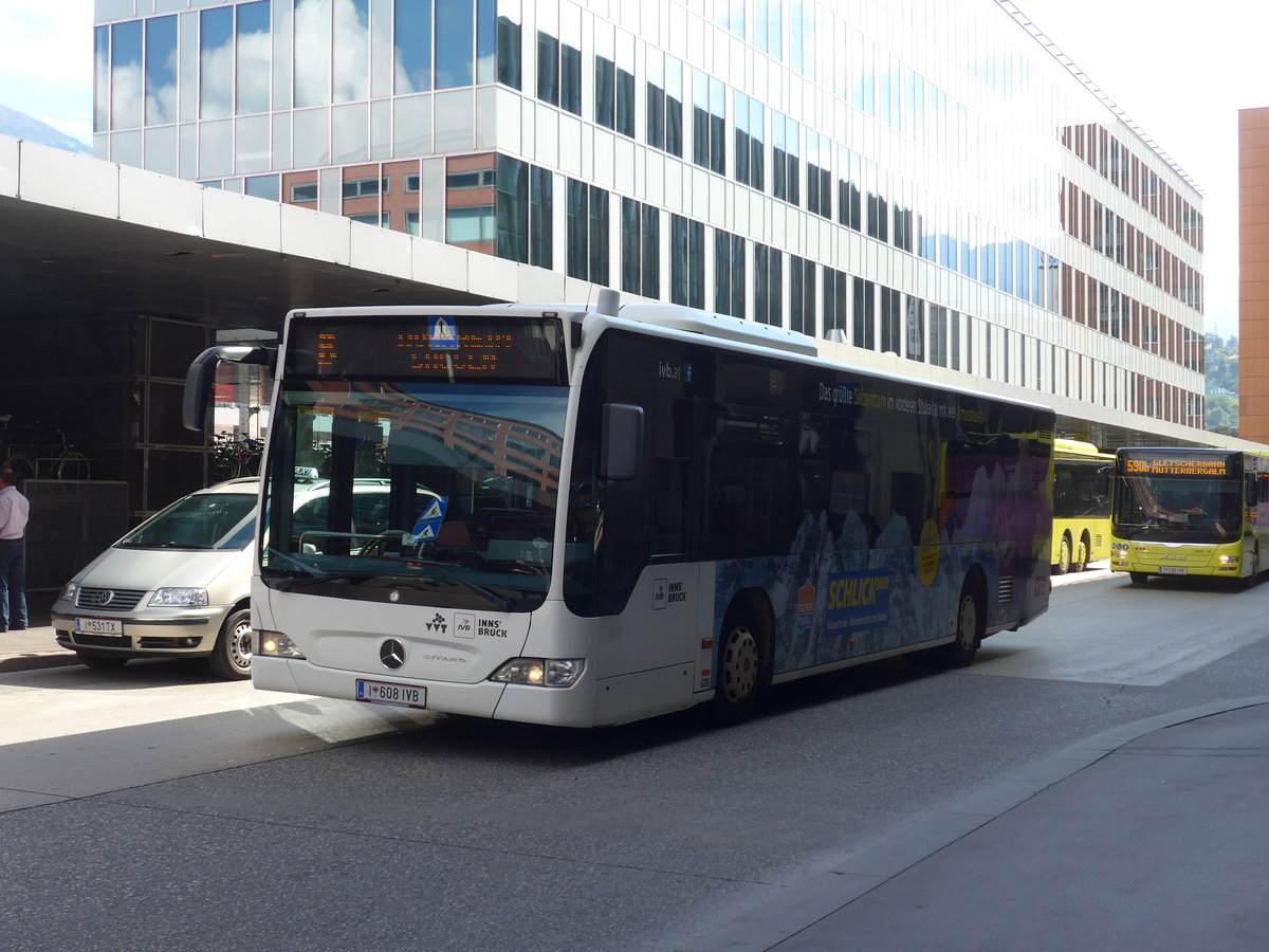 (196'688) - IVB Innsbruck - Nr. 608/I 608 IVB - Mercedes am 10. September 2018 beim Bahnhof Innsbruck