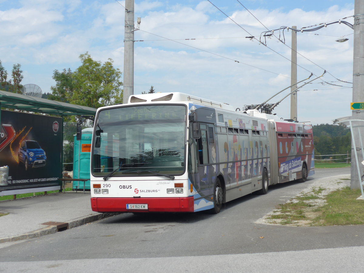 (197'165) - OBUS Salzburg - Nr. 290/S 162 KW - Van Hool Gelenktrolleybus am 13. September 2018 in Mayrwies, Daxluegstrasse
