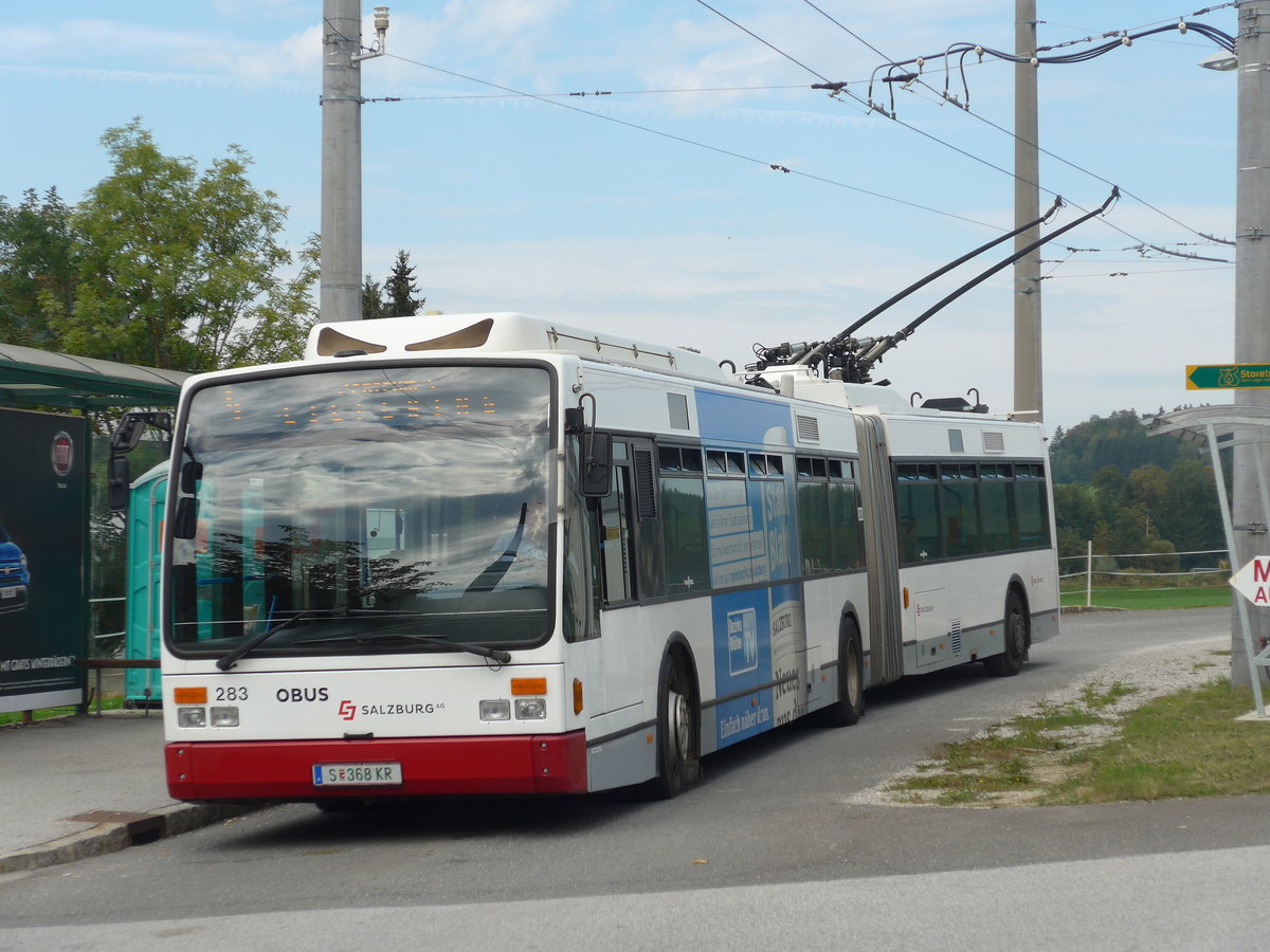 (197'176) - OBUS Salzburg - Nr. 283/S 368 KR - Van Hool Gelenktrolleybus am 13. September 2018 in Mayrwies, Daxluegstrasse