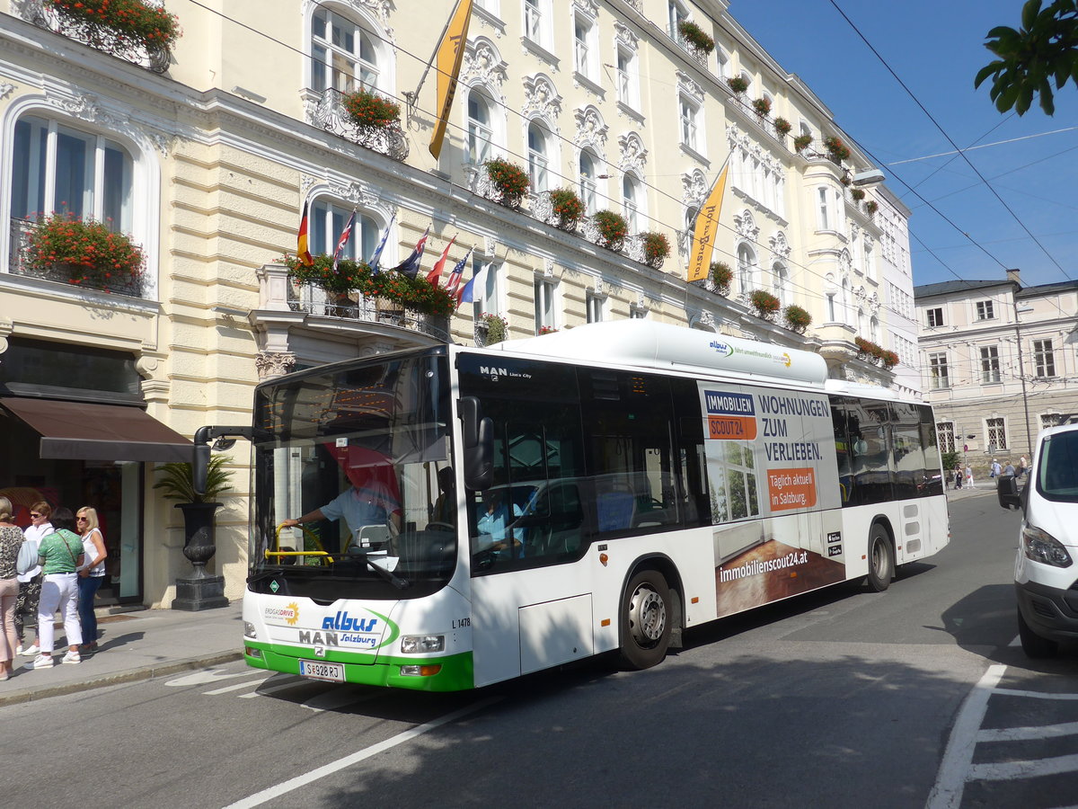 (197'246) - Albus, Salzburg - Nr. L1478/S 928 RJ - MAN am 13. September 2018 in Salzburg, Makartplatz