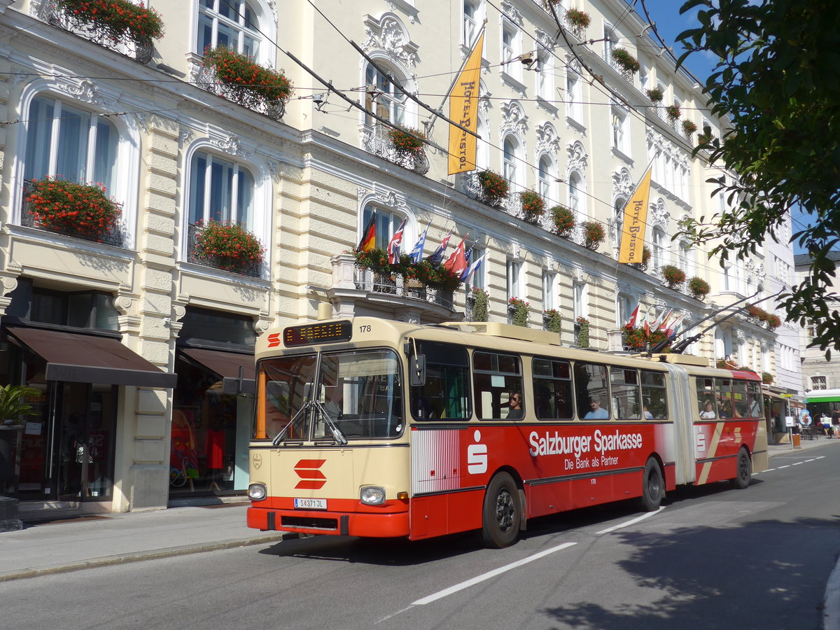 (197'278) - SSV Salzburg (POS) - Nr. 178/S 371 JL - Grf&Stift Gelenktrolleybus am 13. September 2018 in Salzburg, Makartplatz