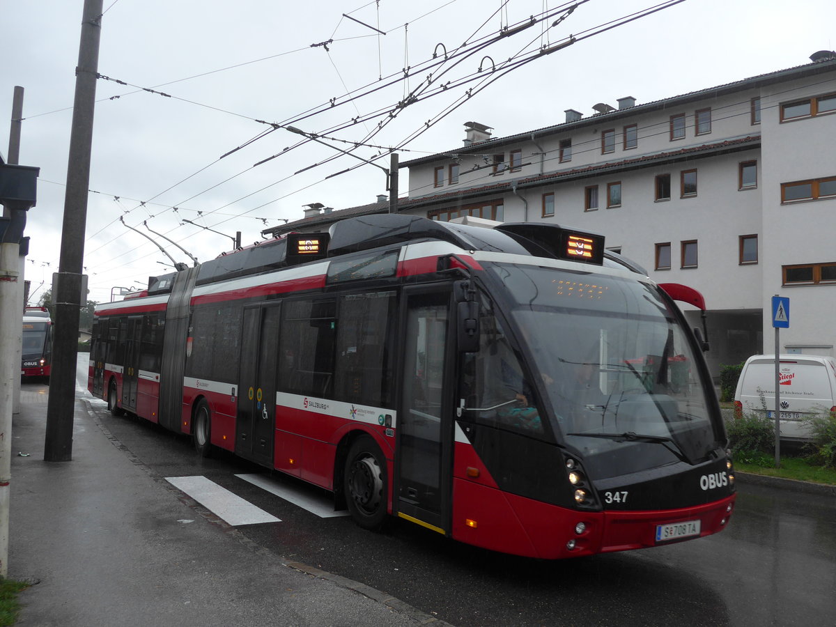 (197'410) - OBUS Salzburg - Nr. 347/S 708 TA - Solaris Gelenktrolleybus am 14. September 2018 beim Bahnhof Salzburg Sd