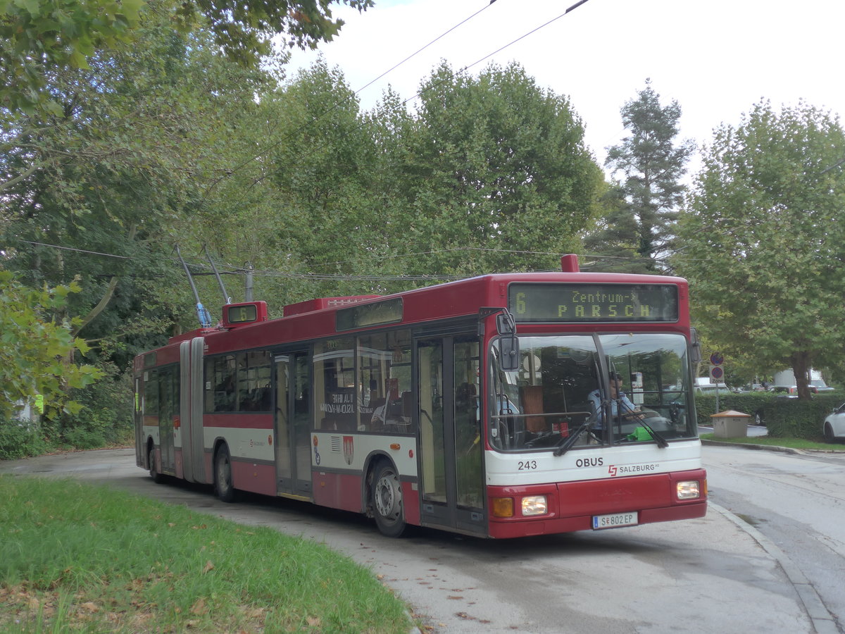 (197'538) - OBUS Salzburg - Nr. 243/S 802 EP - Grf&Stift Gelenktrolleybus (ex Nr. 9663) am 14. September 2018 in Salzburg, Itzling West