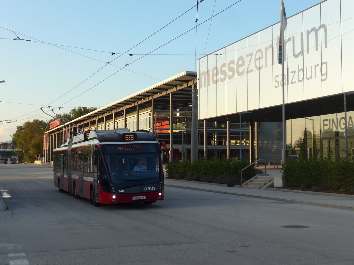 (197'578) - OBUS Salzburg - Nr. 340/S 400 SM - Solaris Gelenktrolleybus am 14. September 2018 in Salzburg, Messe