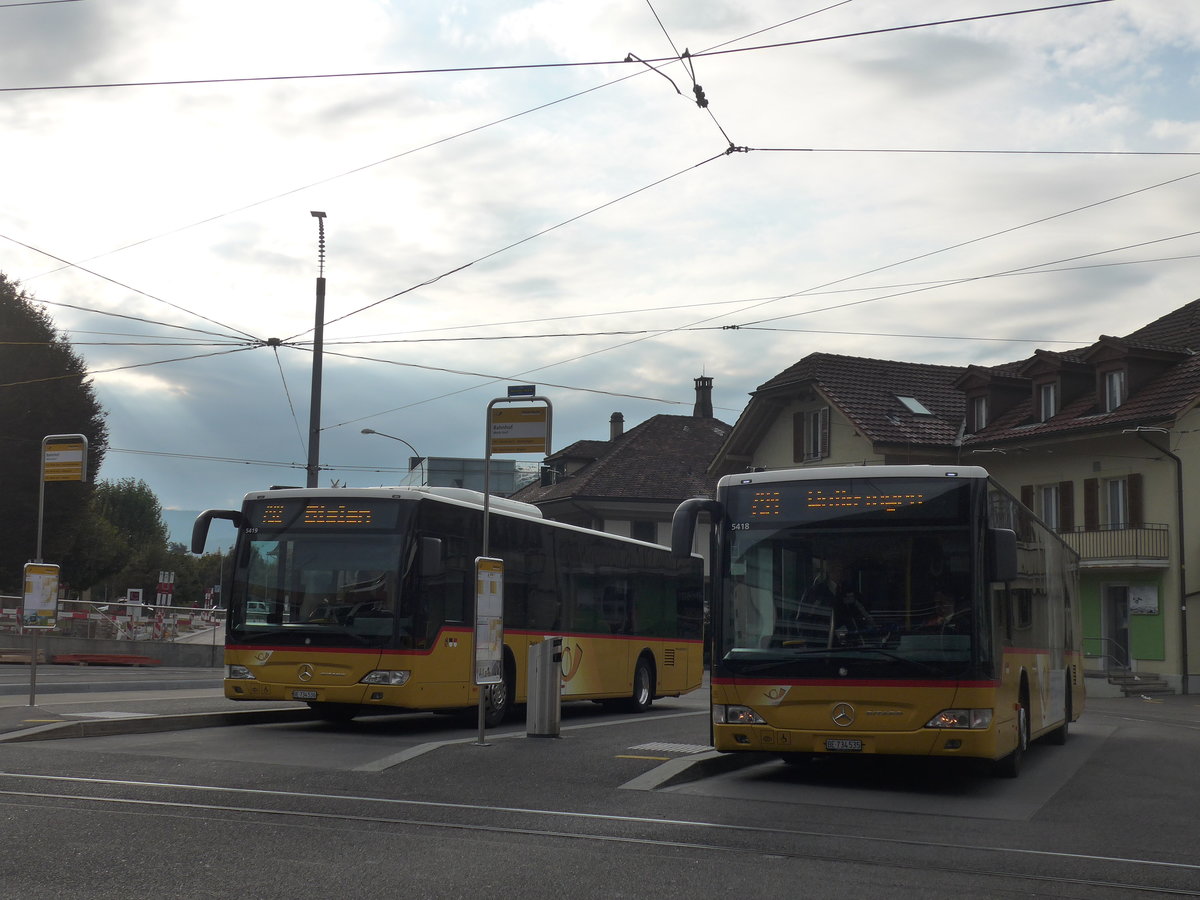 (198'088) - PostAuto Bern - Nr. 535/BE 734'535 - Mercedes am 1. Oktober 2018 beim Bahnhof Worb Dorf