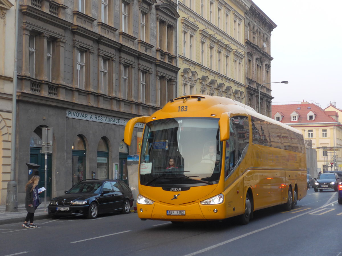 (198'465) - Student Agency, Brno - Nr. 183/8B7 2183 - Volvo/Irizar am 18. Oktober 2018 in Praha, Florenc