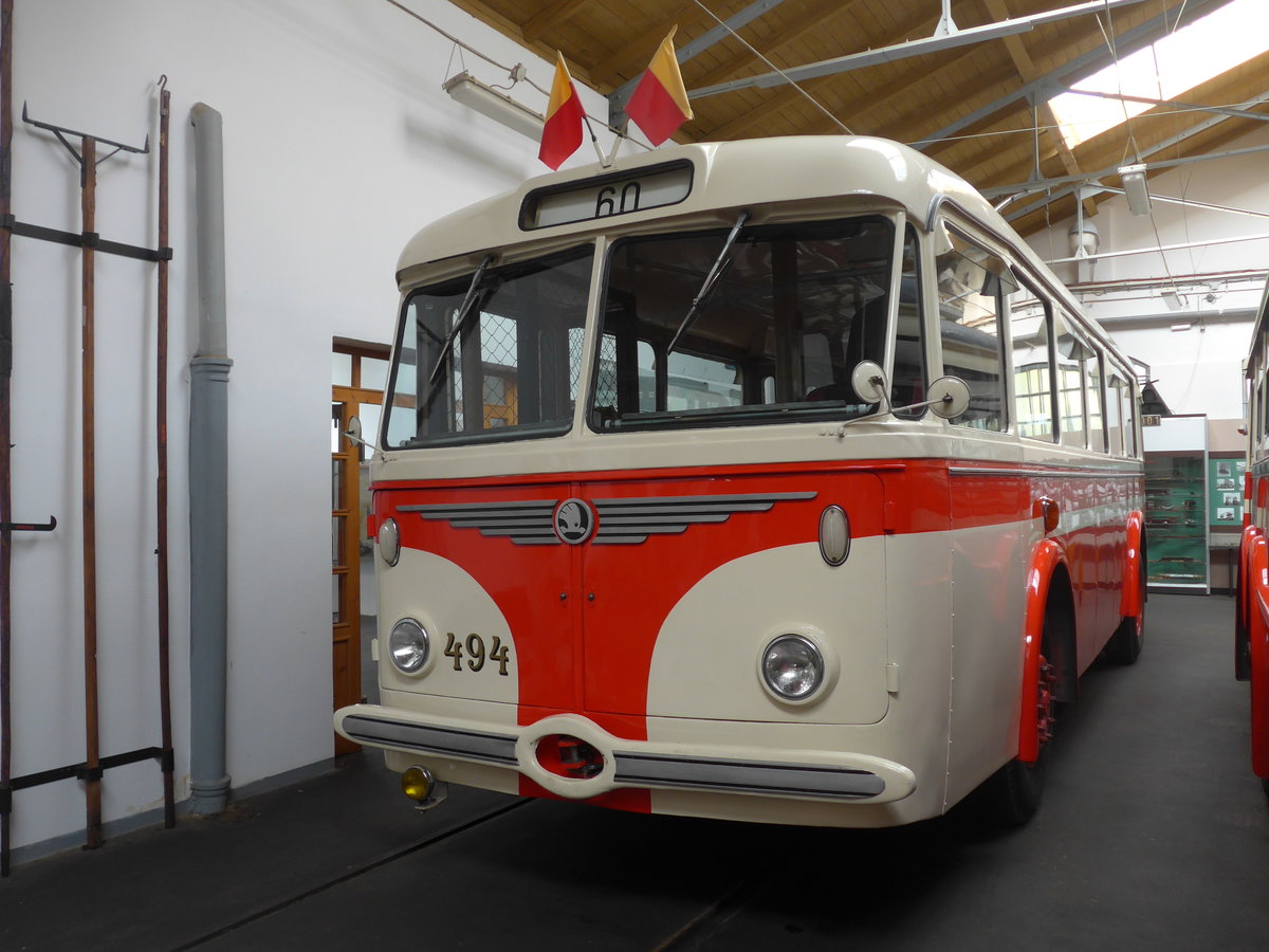 (198'794 - DPP Praha - Nr. 494 - Skoda Trolleybus am 20. Oktober 2018 in Praha, PNV-Museum