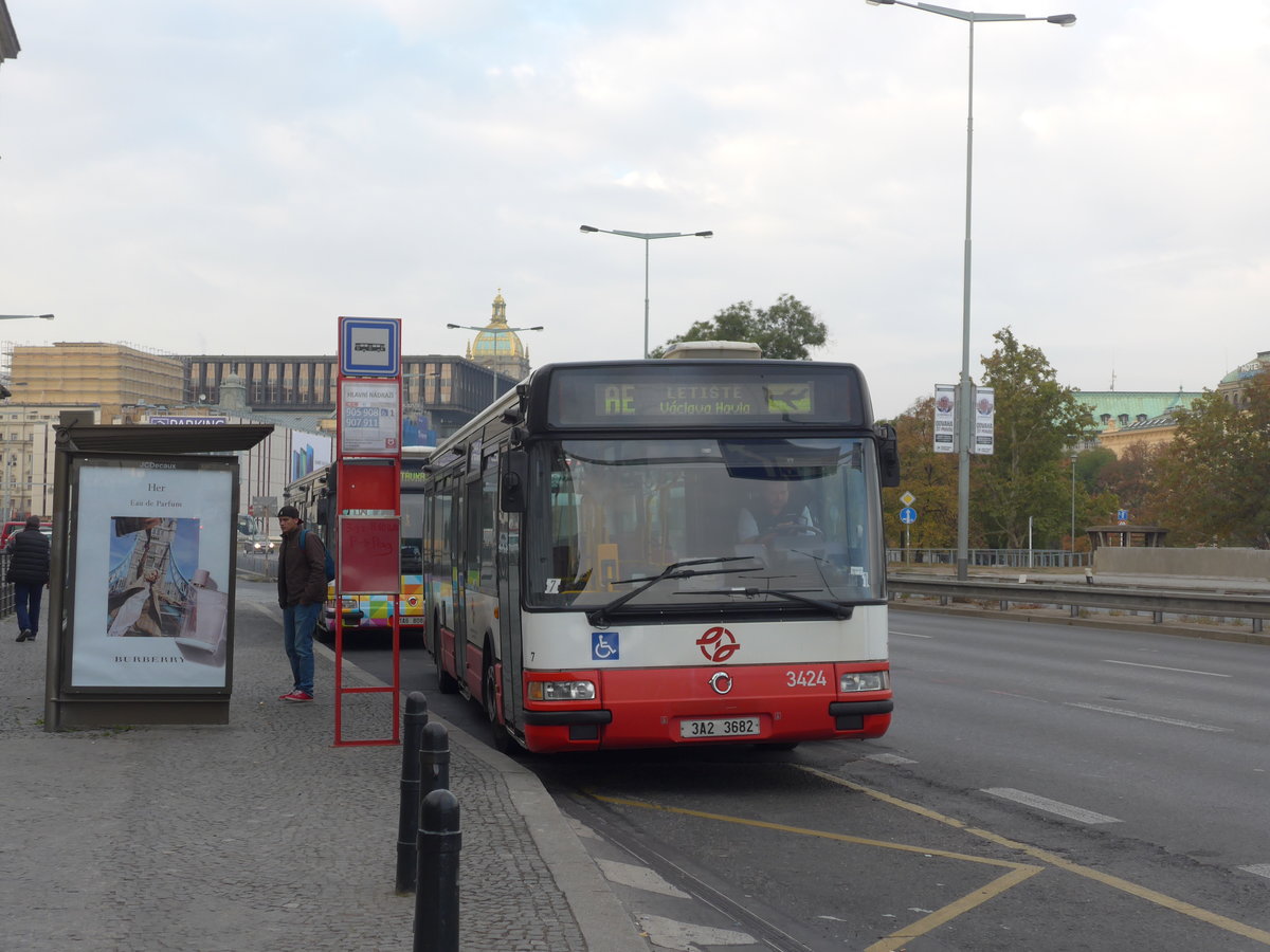 (198'938) - DPP Praha - Nr. 3424/3A2 3682 - Irisbus-Karosa am 21. Oktober 2018 in Praha, Hlavn Ndraz