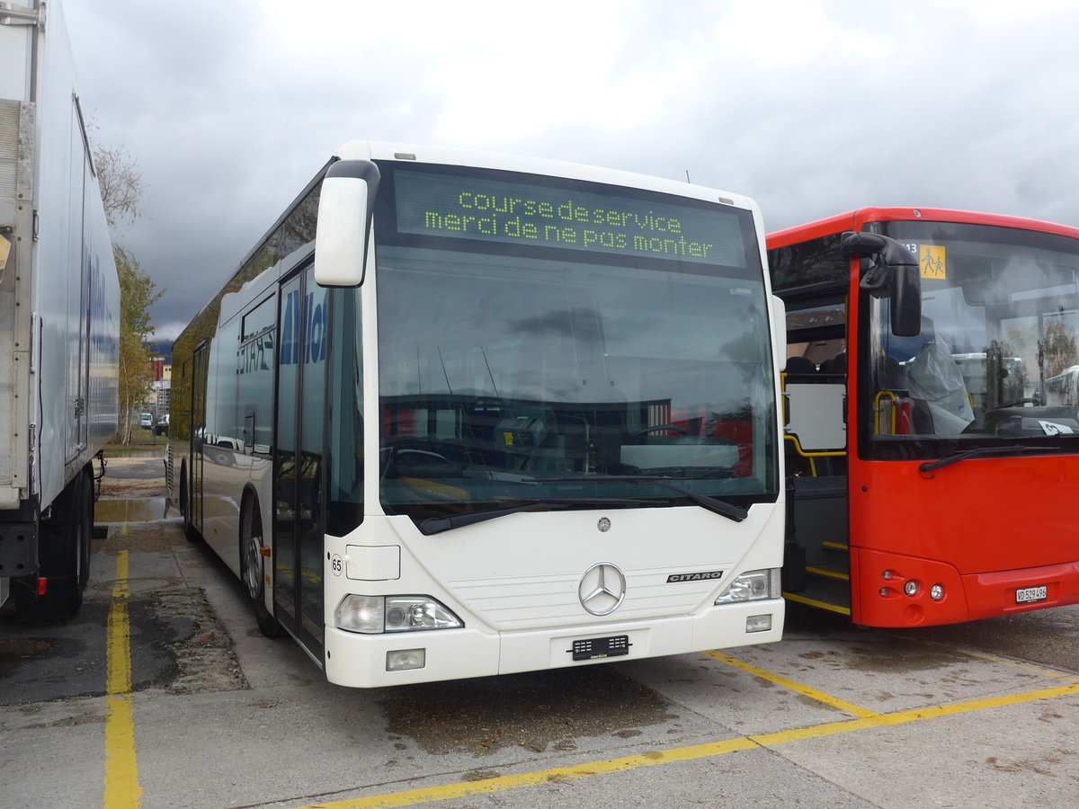 (199'026) - Interbus, Yverdon - Nr. 65 - Mercedes (ex ARCC Aubonne Nr. 10) am 28. Oktober 2018 in Yverdon, Postgarage